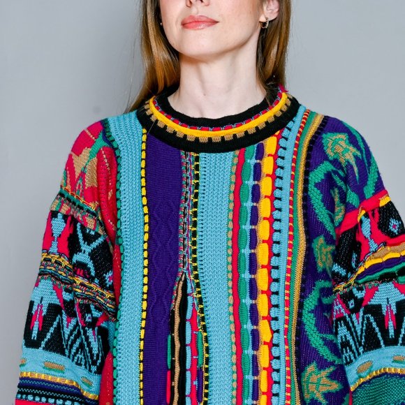 COOGI Australia Authentic 1990s Knit Colorful Sweater Large Vintage - Picture 6 of 7